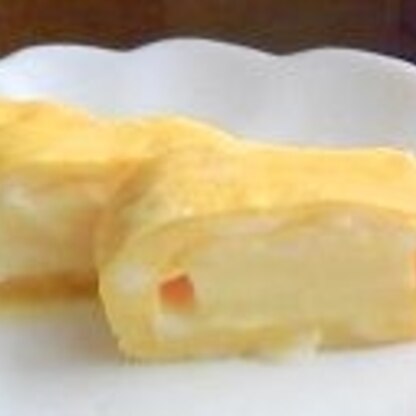 スライスチーズのかわりにベビーチーズを使いました。
チーズと卵の組み合わせがとってもおいしかったです(*^_^*)